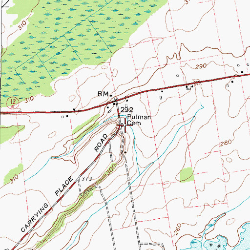 Topographic Map of Putman Cemetery, NY
