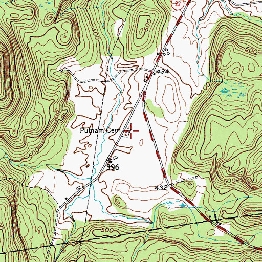 Topographic Map of Putnam Cemetery, NY