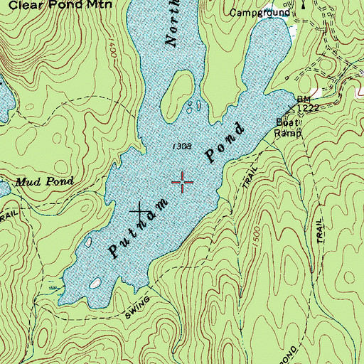 Topographic Map of Putnam Pond, NY