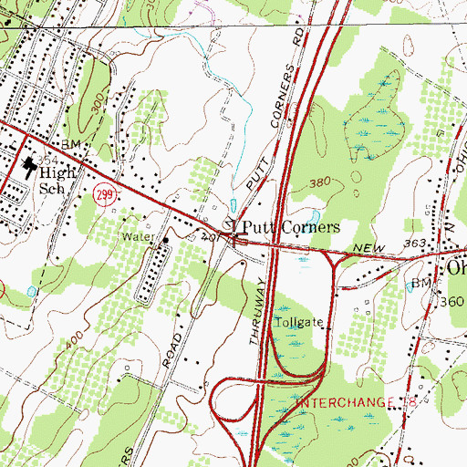 Topographic Map of Putt Corners, NY