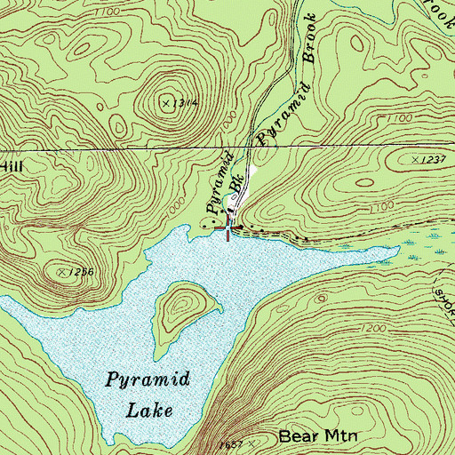 Topographic Map of Pyramid Brook, NY
