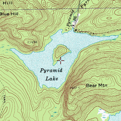 Topographic Map of Pyramid Lake, NY