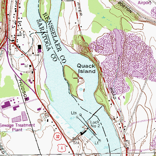 Topographic Map of Quack Island, NY