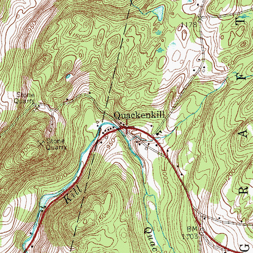 Topographic Map of Quackenkill, NY