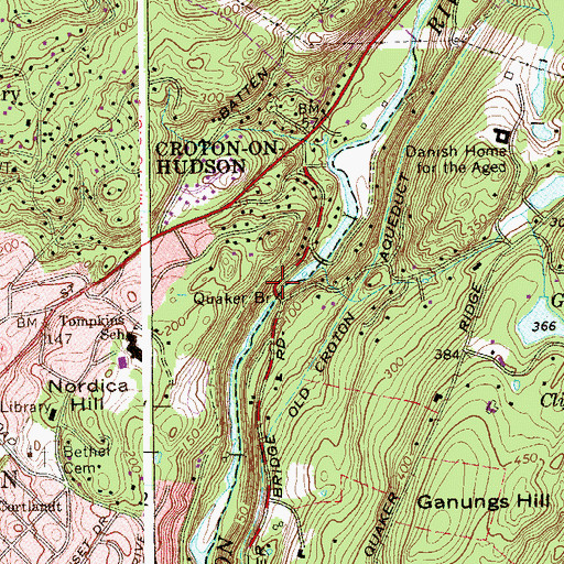 Topographic Map of Quaker Bridge, NY