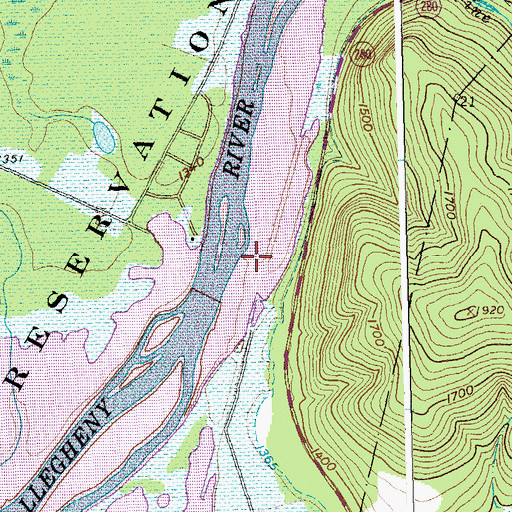 Topographic Map of Quaker Bridge, NY