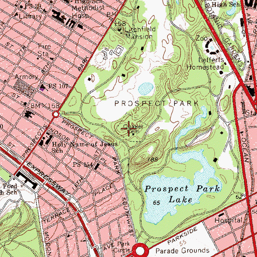 Topographic Map of Quaker Cemetery, NY