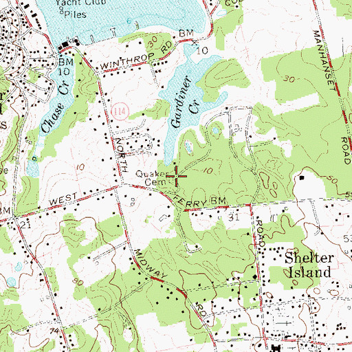 Topographic Map of Quaker Cemetery, NY