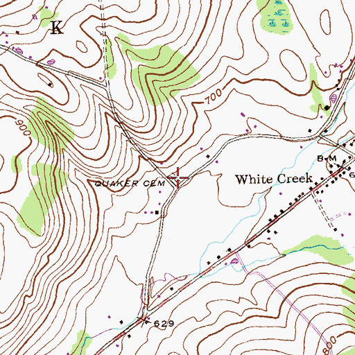 Topographic Map of Quaker Cemetery, NY