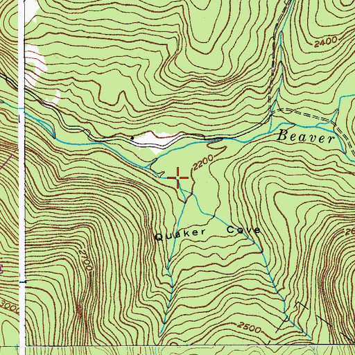 Topographic Map of Quaker Cove, NY