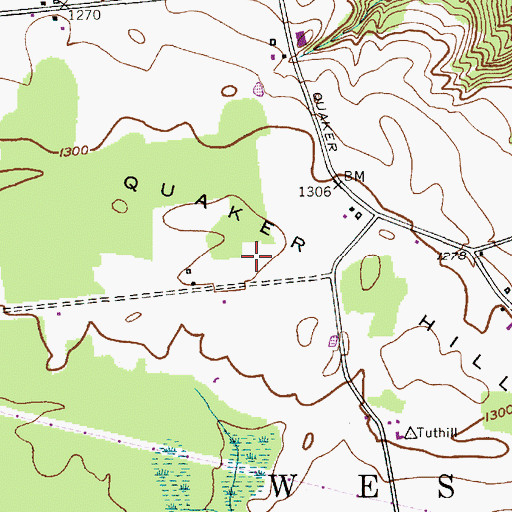 Topographic Map of Quaker Hill, NY