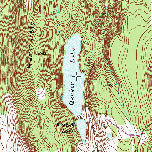 Topographic Map of Quaker Lake, NY