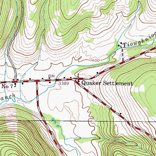 Topographic Map of Quaker Settlement, NY