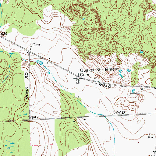 Topographic Map of Quaker Settlement Cemetery, NY
