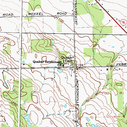Topographic Map of Quaker Settlement Church, NY