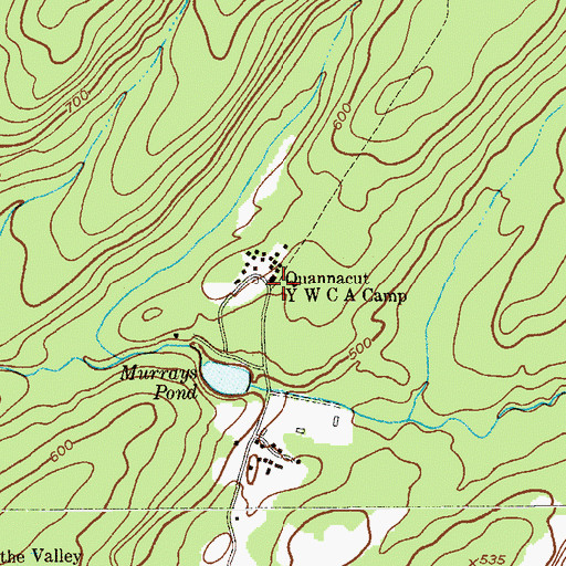 Topographic Map of Quannacut YMCA Camp, NY