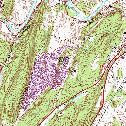 Topographic Map of Quarry Hill, NY