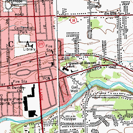 Topographic Map of Queen of Heaven School, NY