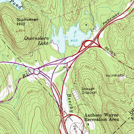 Topographic Map of Queensboro Brook, NY