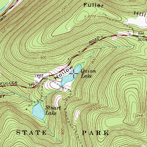 Topographic Map of Quinn Lake, NY