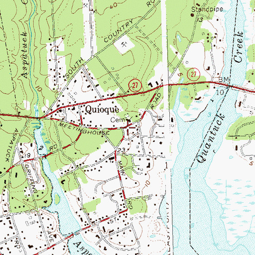 Topographic Map of Quiogue, NY