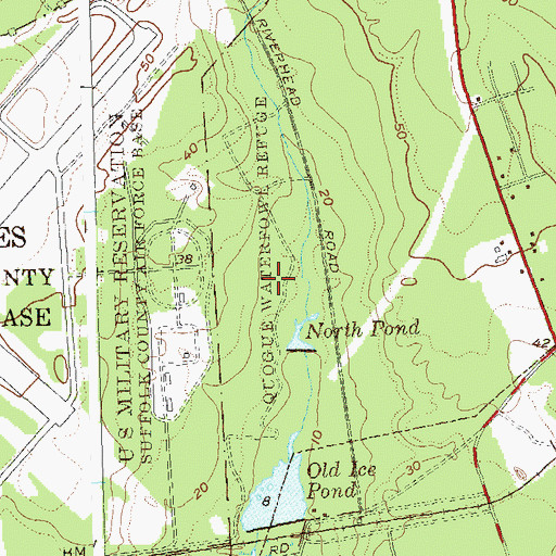 Topographic Map of Quogue Waterfowl Refuge, NY