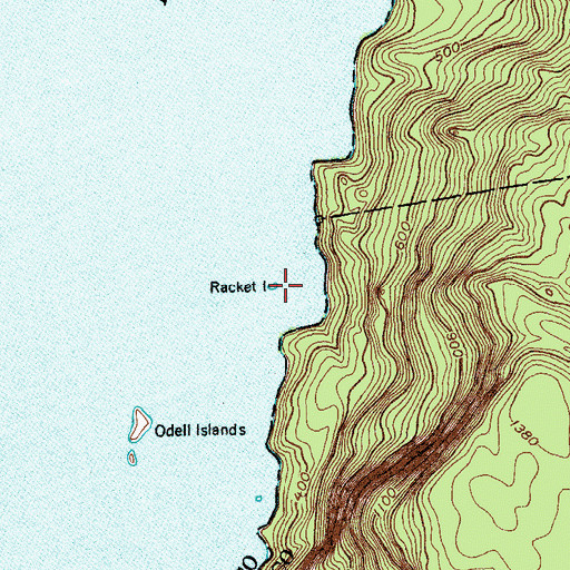 Topographic Map of Racket Island, NY