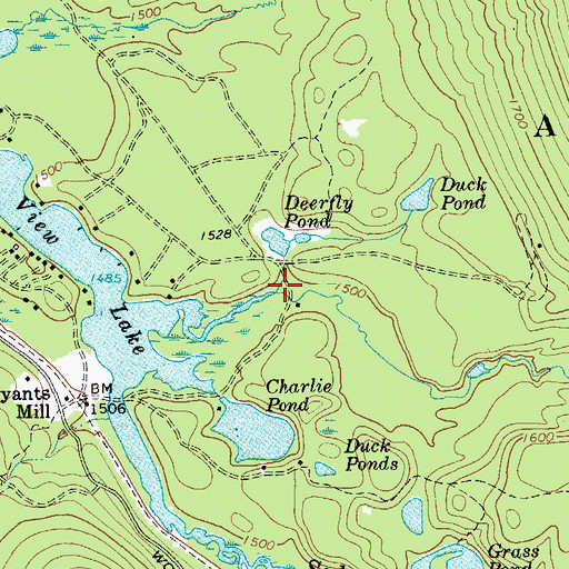 Topographic Map of Ragged Lake Outlet, NY