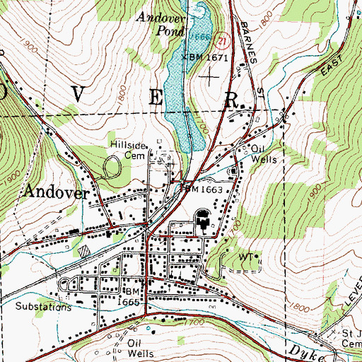 Topographic Map of Railroad Brook, NY