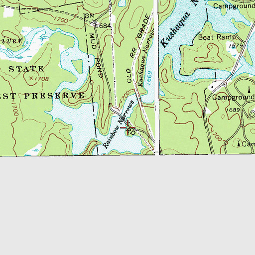 Topographic Map of Rainbow Narrows, NY