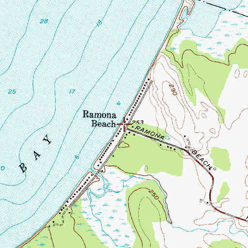 Topographic Map of Ramona Beach, NY