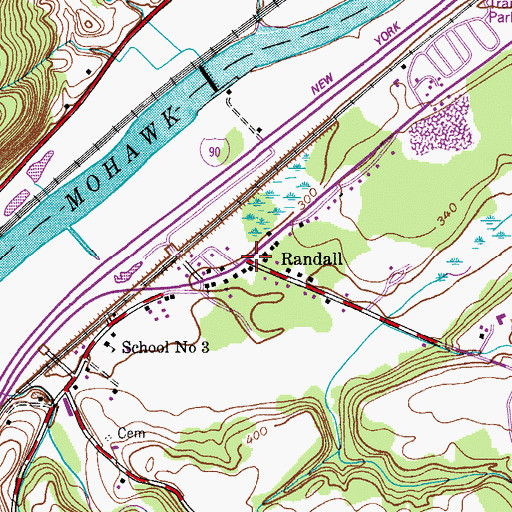 Topographic Map of Randall, NY