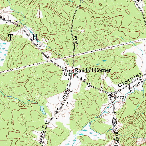 Topographic Map of Randall Corner, NY