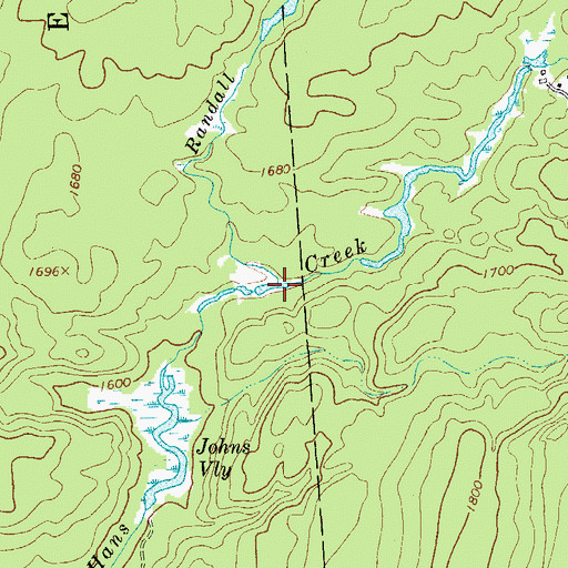 Topographic Map of Randall Creek, NY