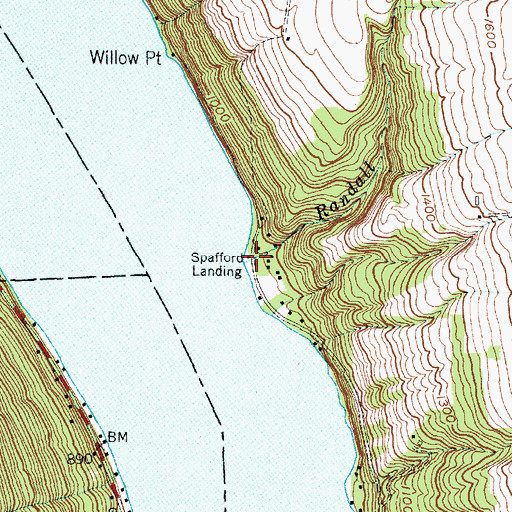 Topographic Map of Randall Gulf, NY