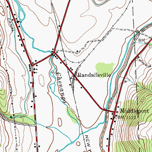 Topographic Map of Randallsville, NY