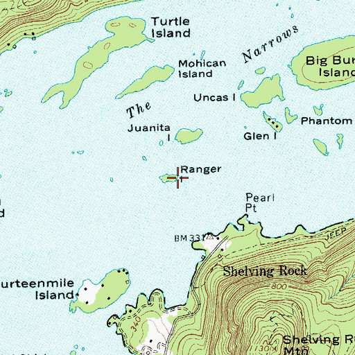 Topographic Map of Ranger Island, NY