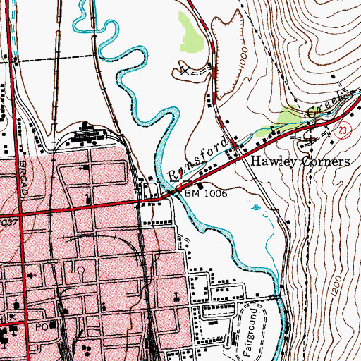 Topographic Map of Ransford Creek, NY