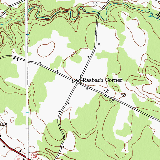 Topographic Map of Rasbach Corner, NY