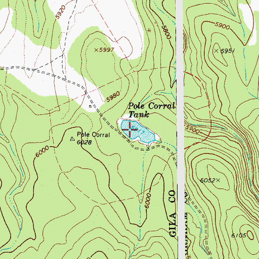 Topographic Map of Pole Corral Tank, AZ