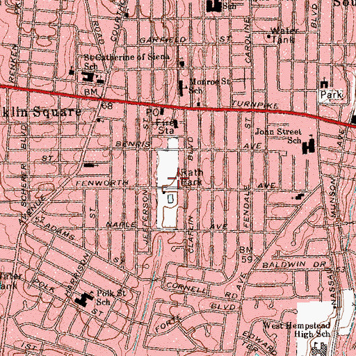 Topographic Map of Rath Park, NY