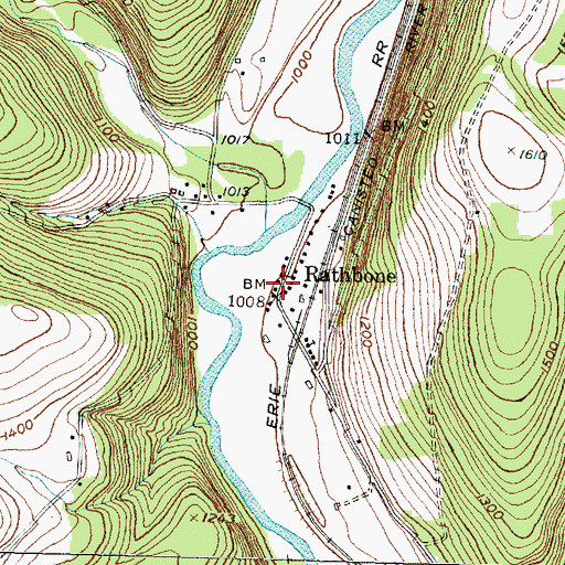 Topographic Map of Rathbone, NY