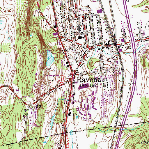 Topographic Map of Ravena, NY