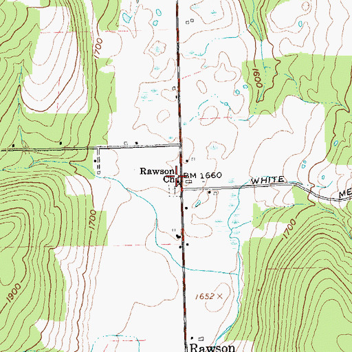 Topographic Map of Rawson Church, NY