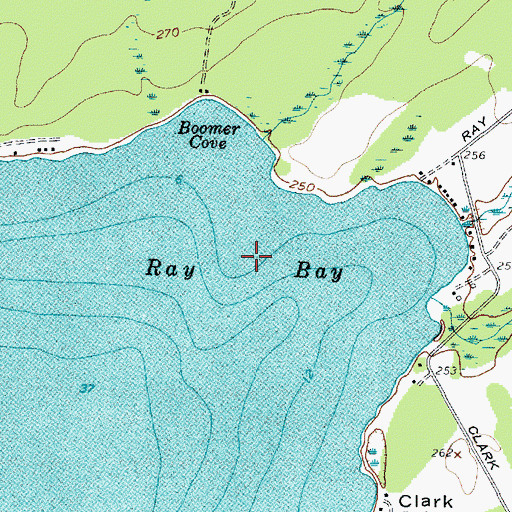 Topographic Map of Ray Bay, NY