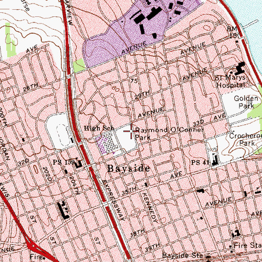 Topographic Map of Raymond O'Conner Park, NY