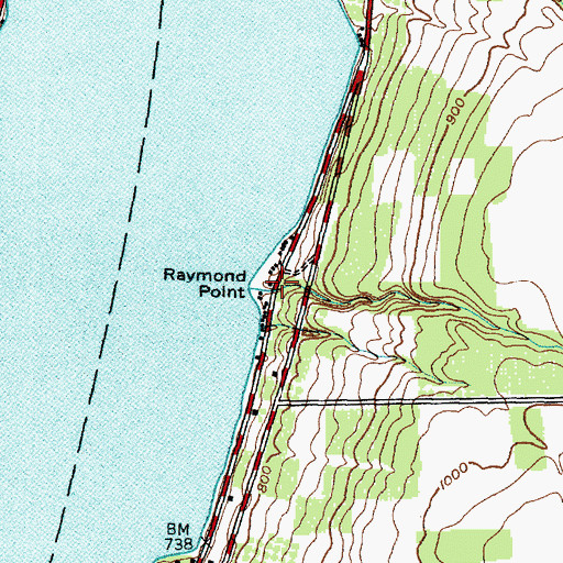 Topographic Map of Raymond Point, NY