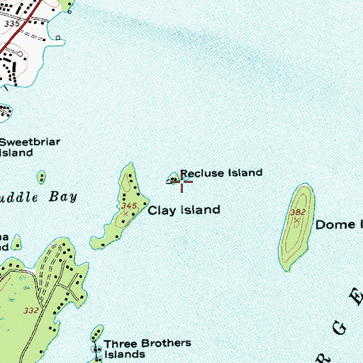 Topographic Map of Recluse Island, NY