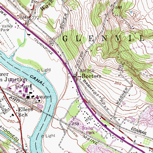 Topographic Map of Rectors, NY