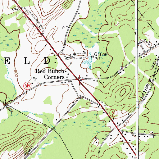 Topographic Map of Red Bunch Corners, NY